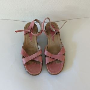 Dansko Pink Leather Ankle-Strap Sandals